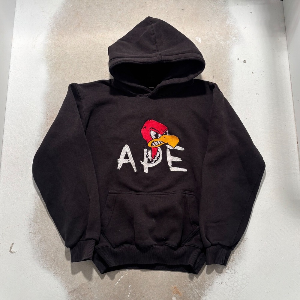Lil Wayne Tour Hoodie Black Embroidered Ape Graphic Pullover Sweatshirt Mens